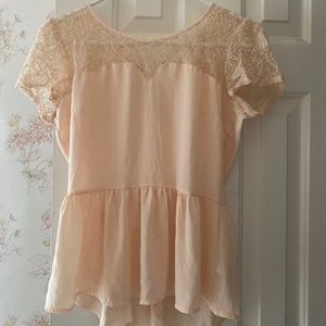 pale pink peplum top